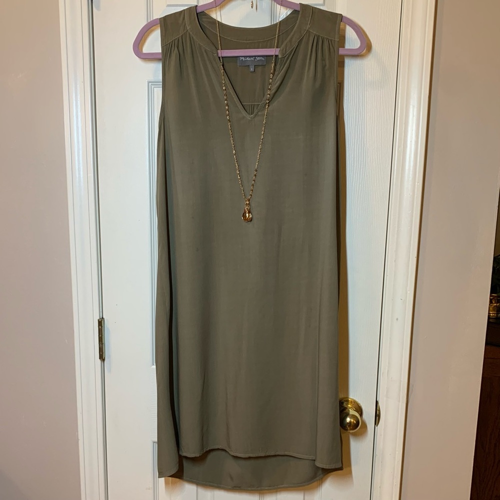 Michael Stars Olive Sleeveless Popover Dress Small